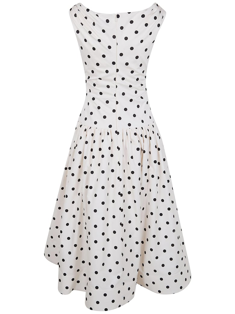 polka dot cotton midi dress by Selfnex