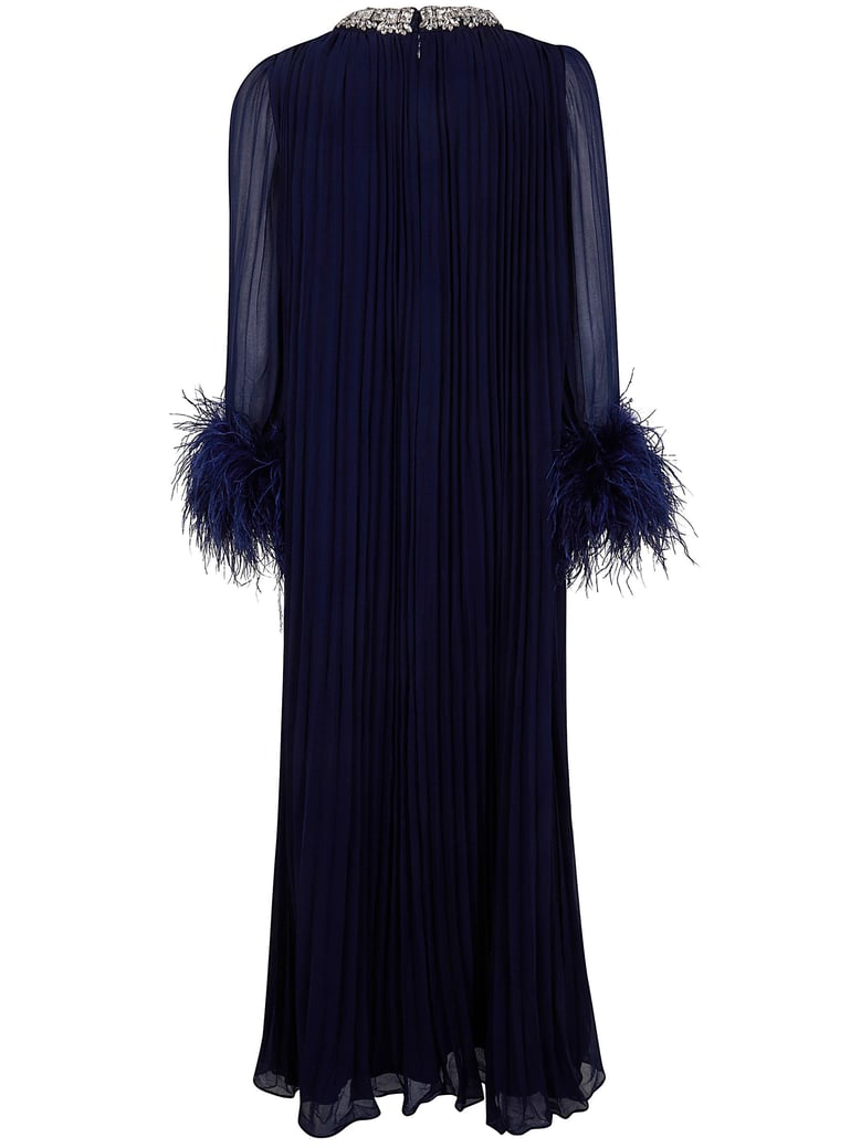 chiffon feather midi dress by Selfnex