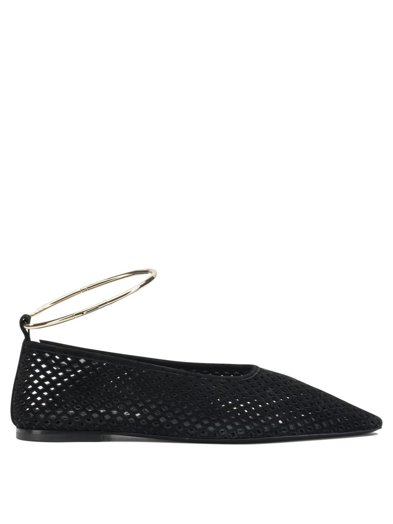 suede perforated ballet flats by Selfnex