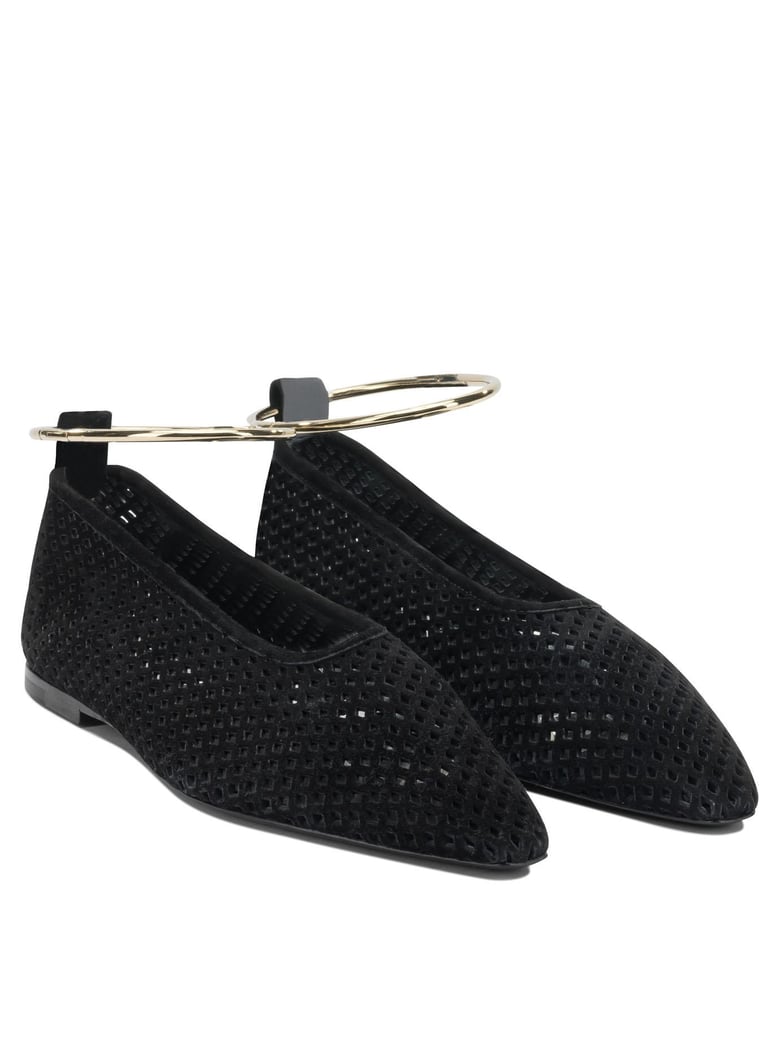 suede perforated ballet flats by Selfnex