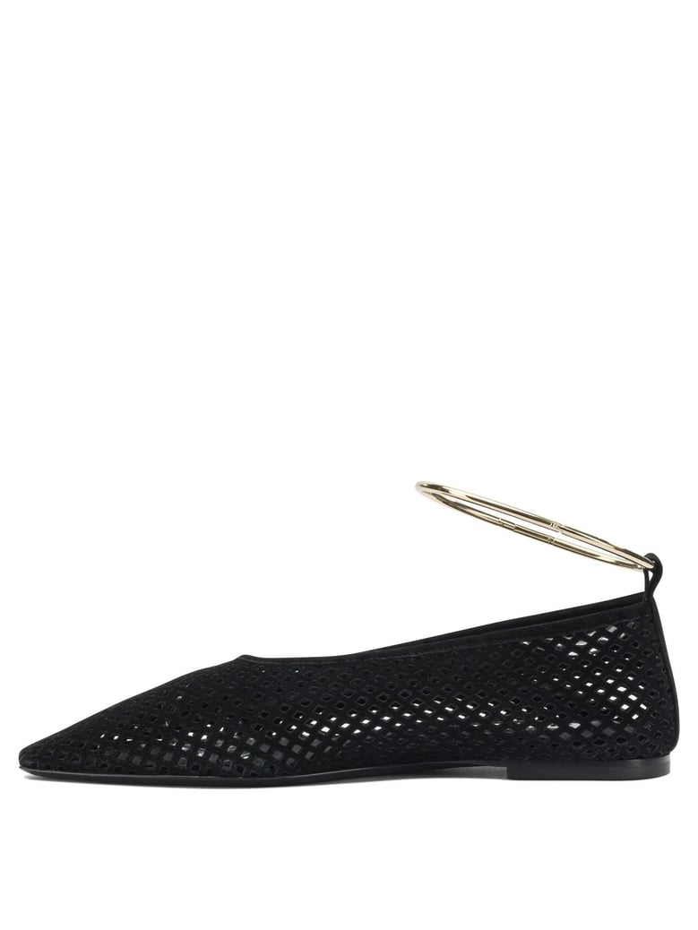 suede perforated ballet flats by Selfnex