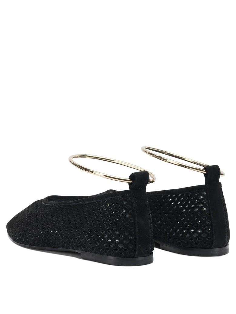 suede perforated ballet flats by Selfnex