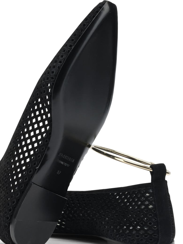 suede perforated ballet flats by Selfnex