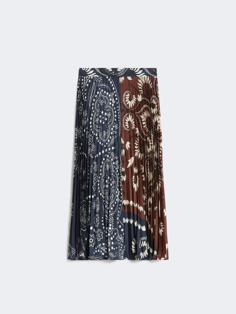 milord pleated skirt navy brown stained by Selfnex