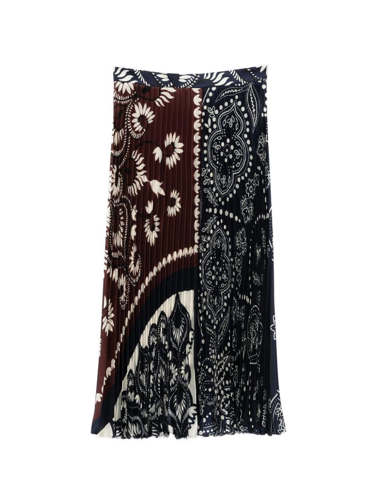 milord pleated skirt navy brown stained by Selfnex