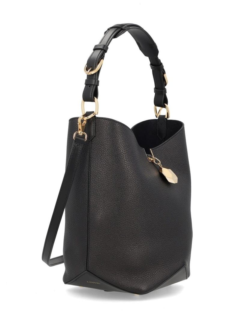 black leather handbag by Selfnex