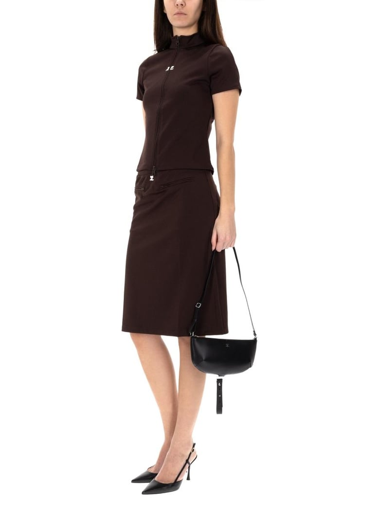 brown polyester skirt by Selfnex