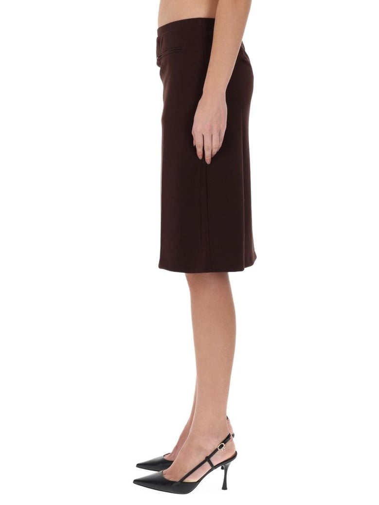 brown polyester skirt by Selfnex