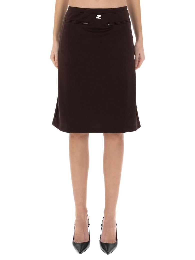 brown polyester skirt by Selfnex