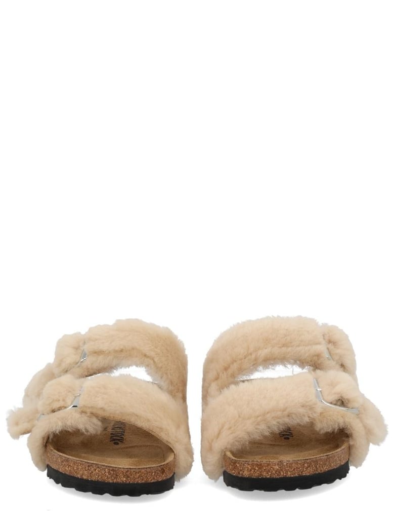 beige leather sandals by Selfnex