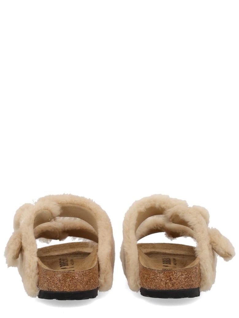 beige leather sandals by Selfnex