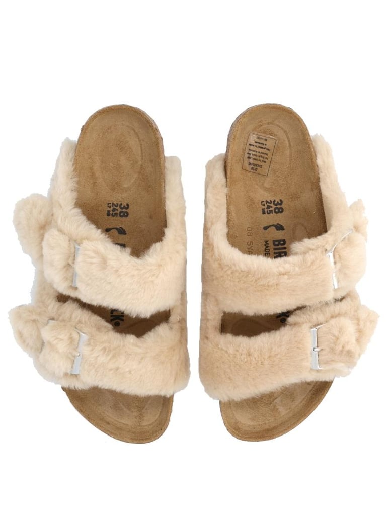 beige leather sandals by Selfnex