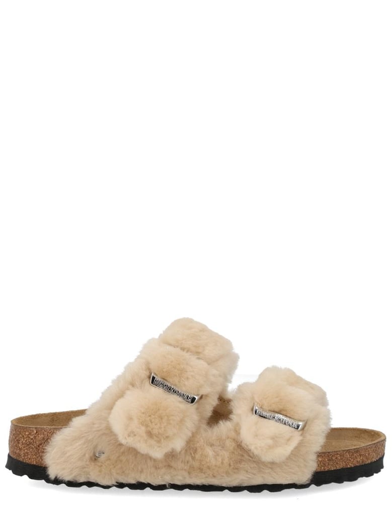 beige leather sandals by Selfnex