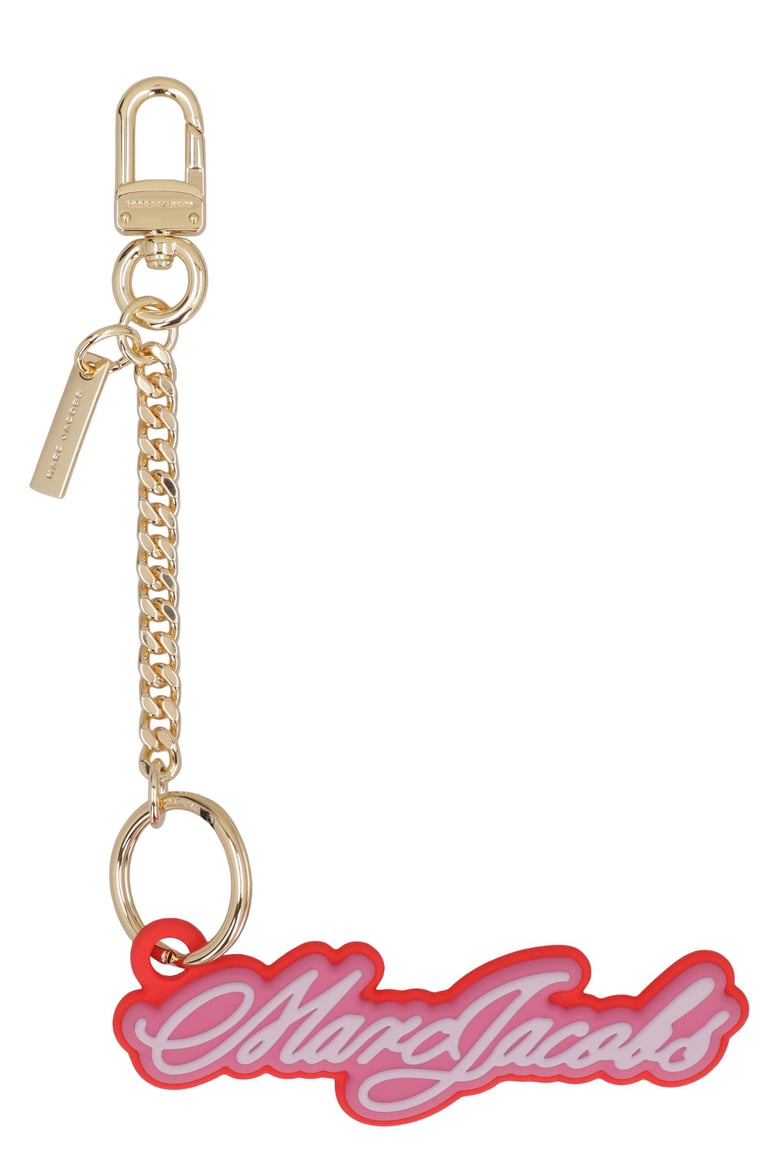 the cursive logo bag charm by Selfnex