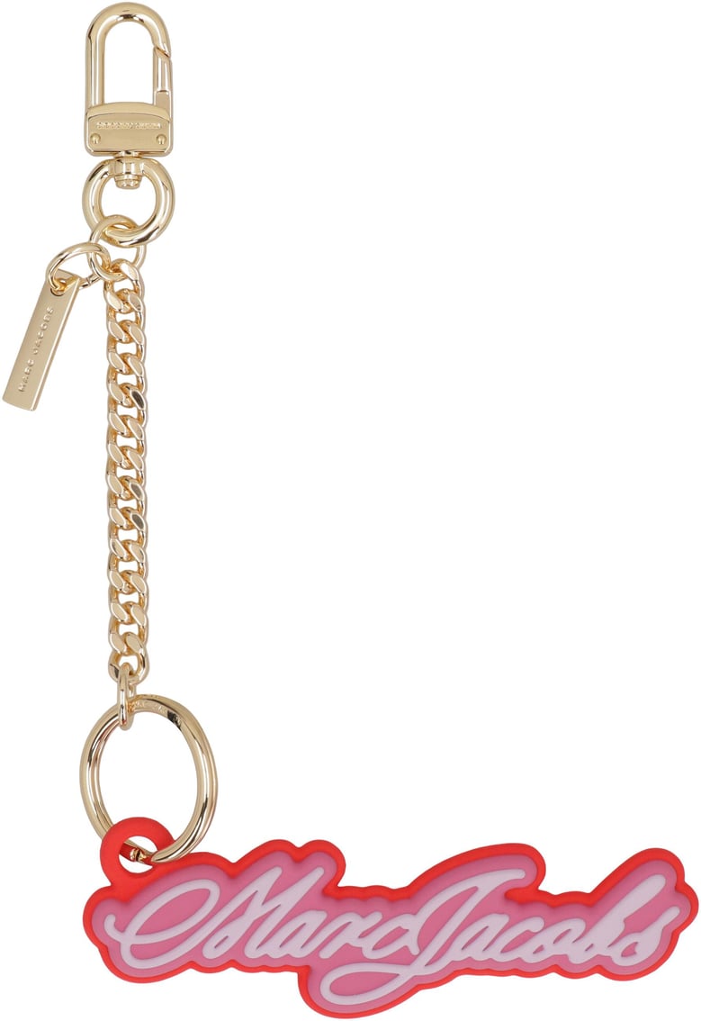 the cursive logo bag charm by Selfnex