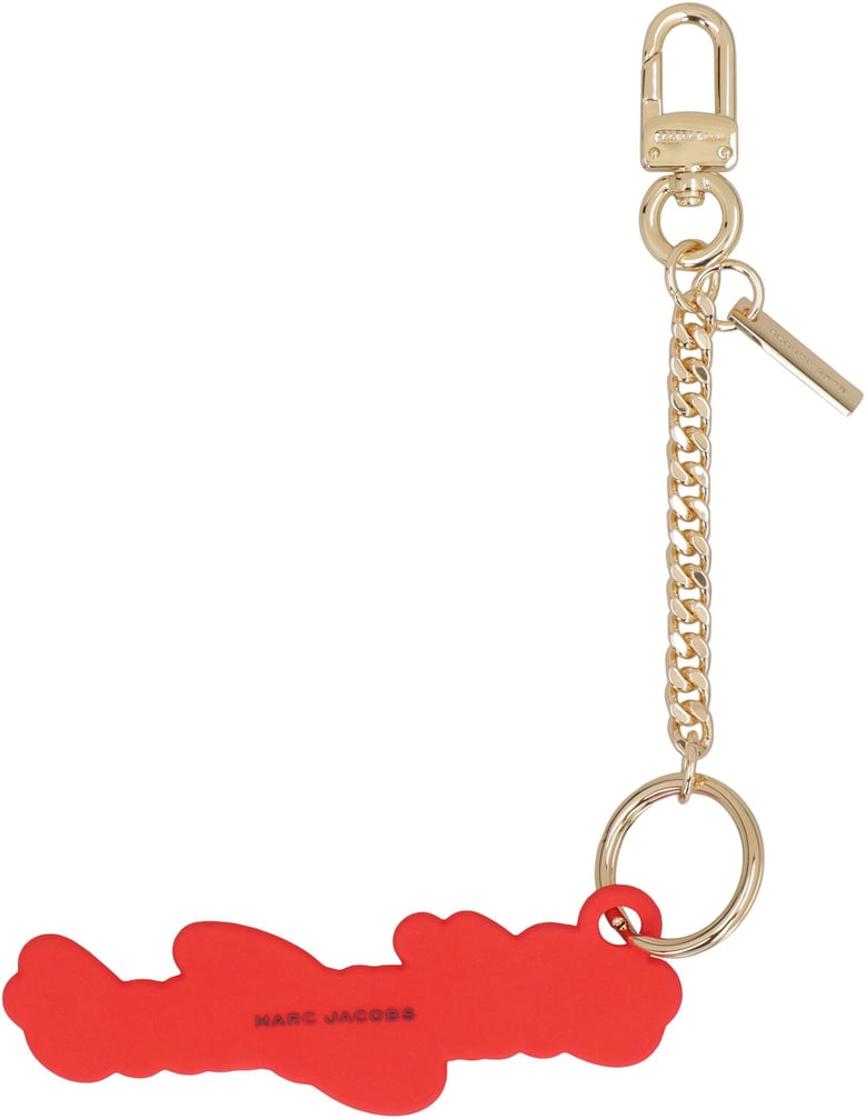 the cursive logo bag charm by Selfnex