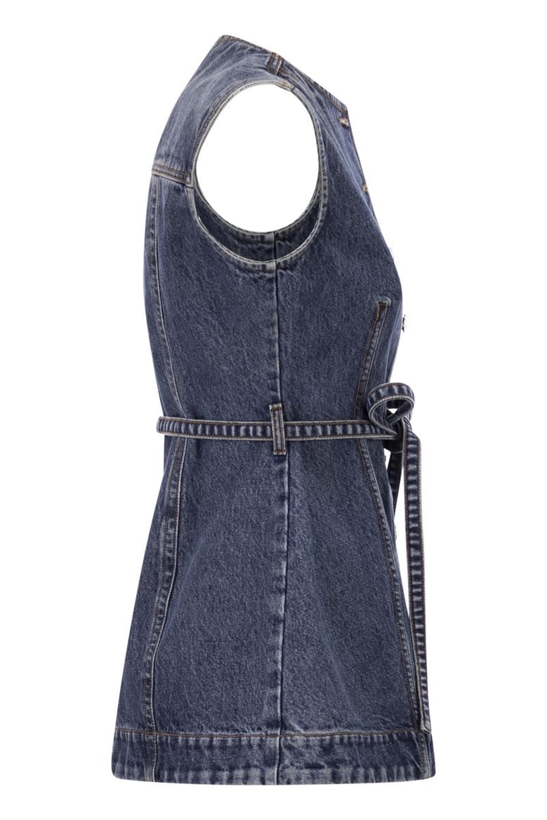 spddominio - denim sleeveless top by Selfnex