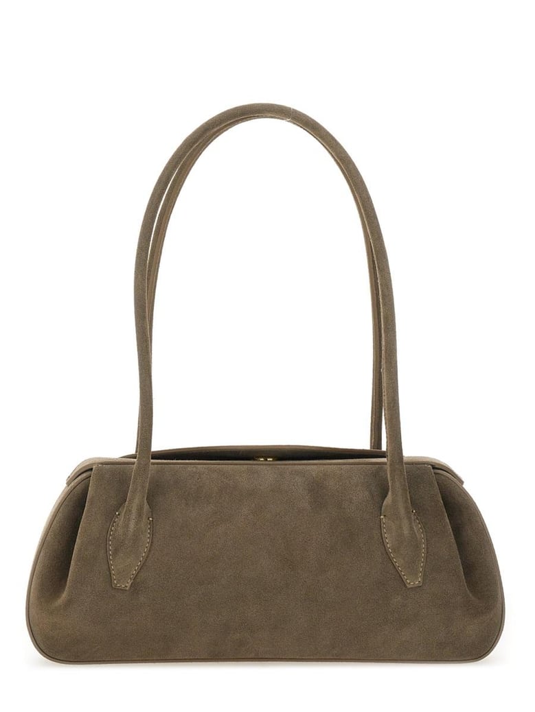 oyster suede shoulder bag by Selfnex