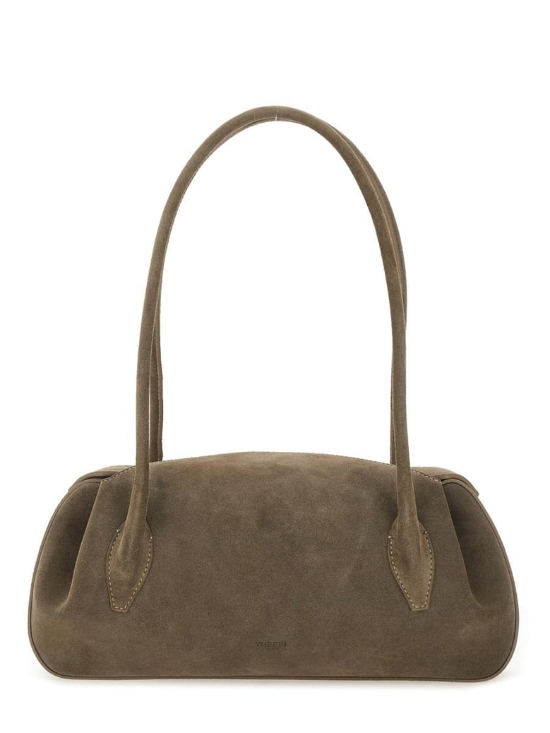 oyster suede shoulder bag by Selfnex