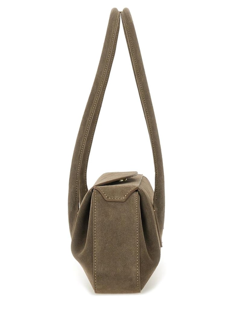 oyster suede shoulder bag by Selfnex