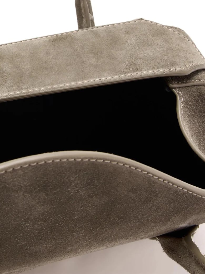 oyster suede shoulder bag by Selfnex