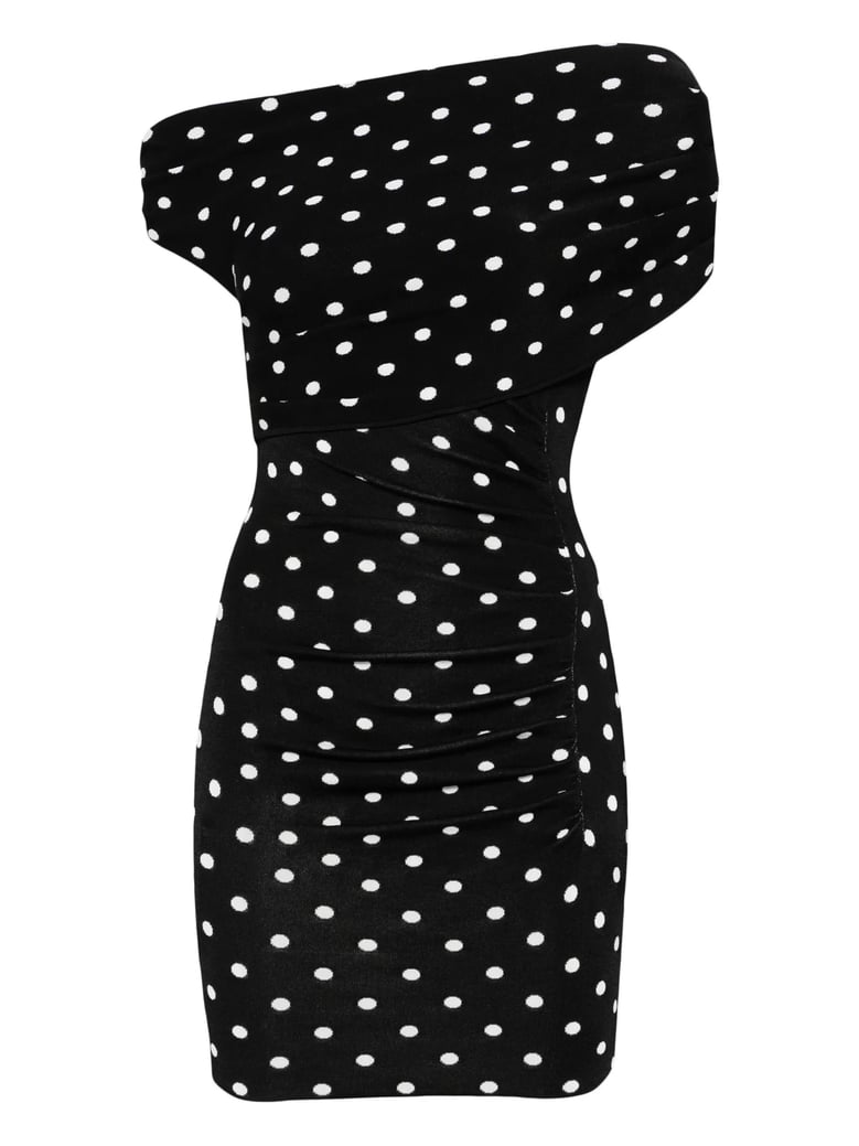 polka dot knit mini dress by Selfnex