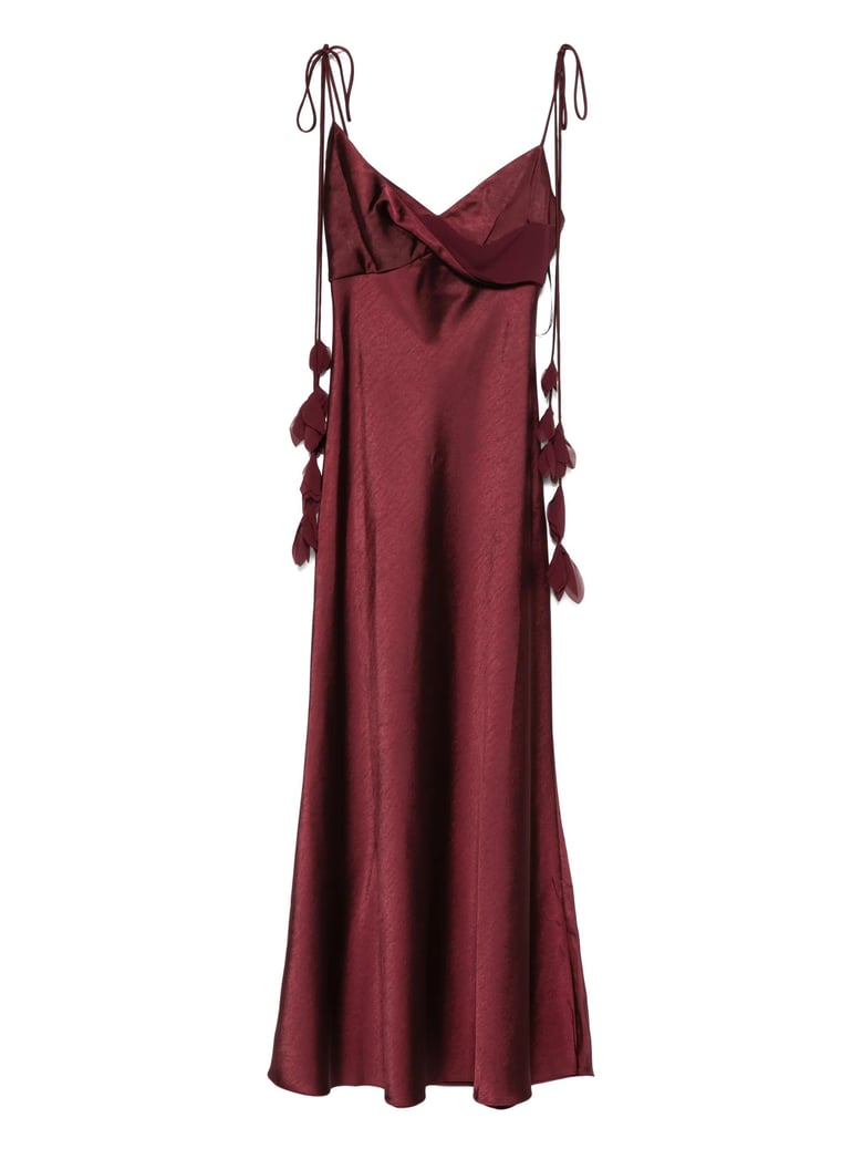 satin flower midi dress by Selfnex