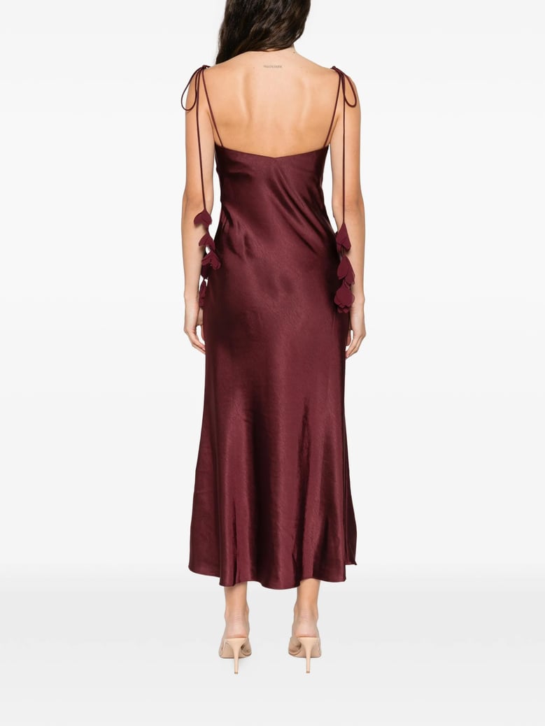 satin flower midi dress by Selfnex