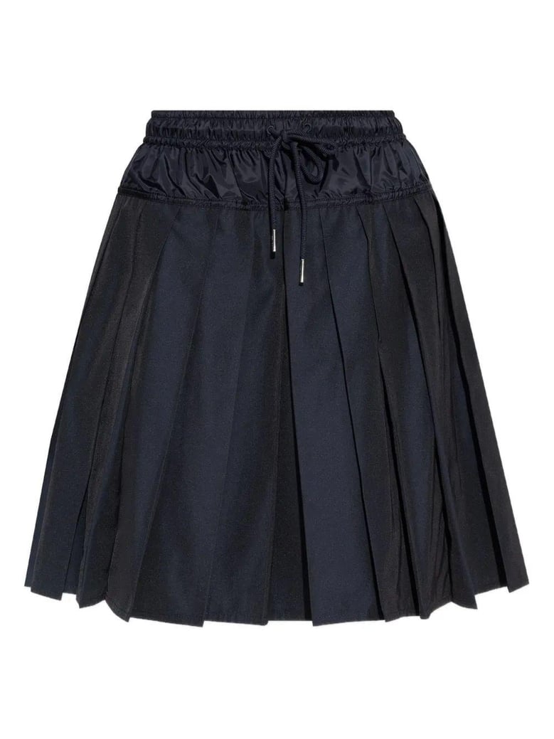 elastic waistband pleated skirt by Selfnex