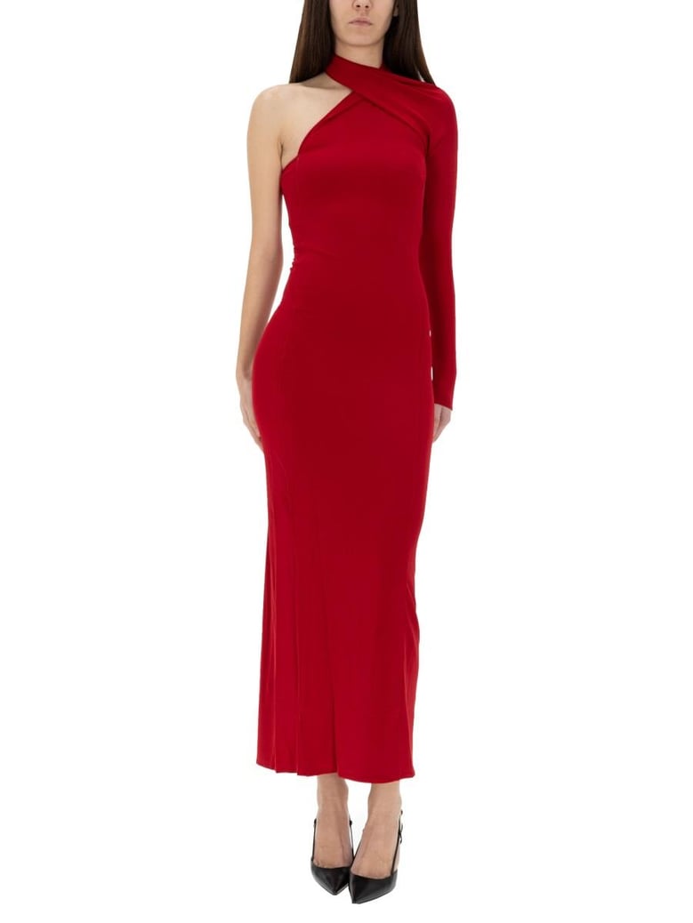 draped oneshoulder dress by Selfnex