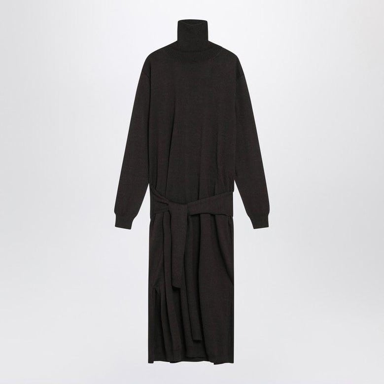 brown acrylic wool dress by Selfnex