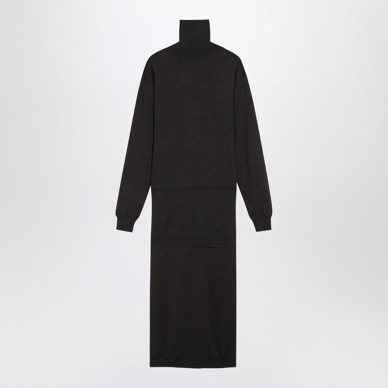 brown acrylic wool dress by Selfnex