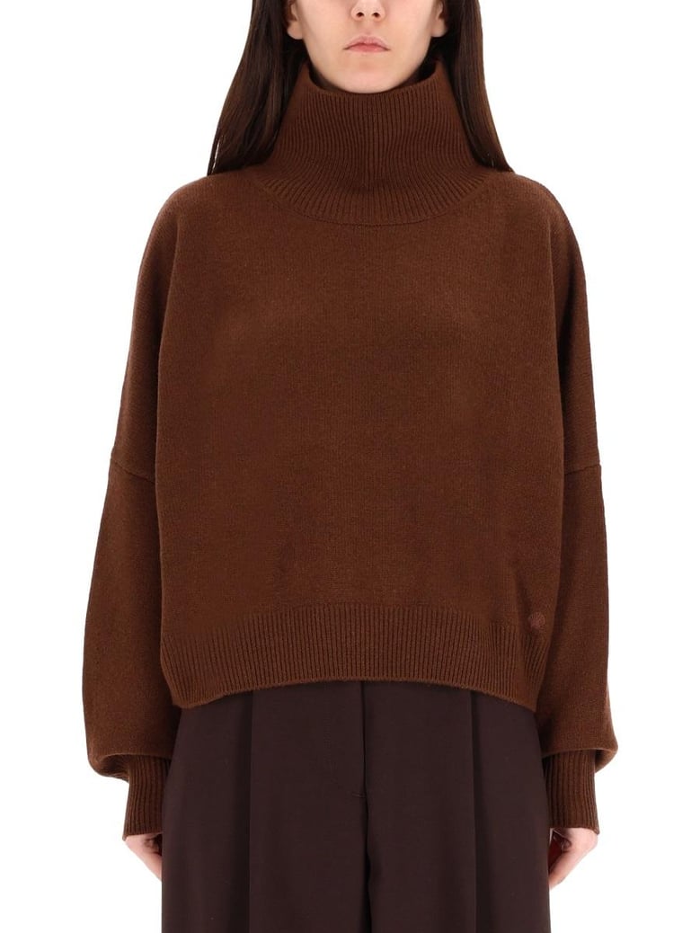 brown wool-cashmere sweater by Selfnex