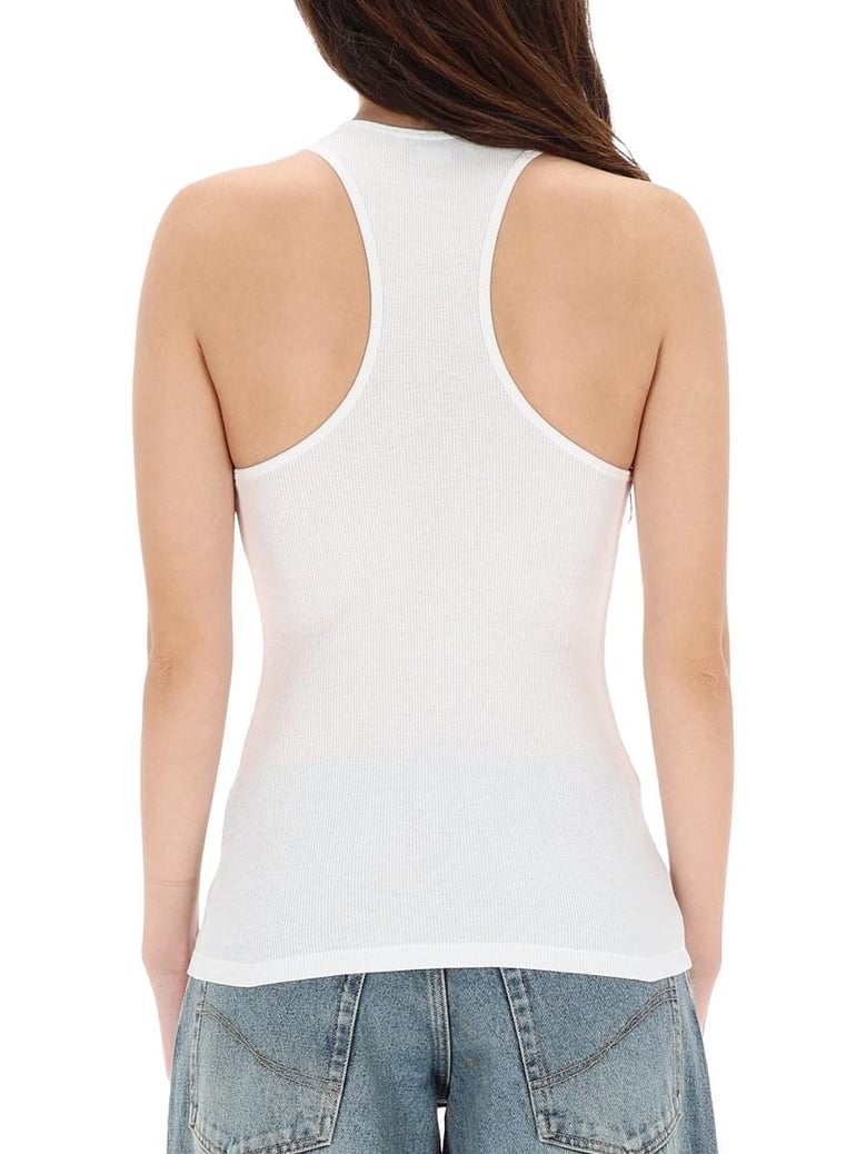 white cotton elastane top by Selfnex