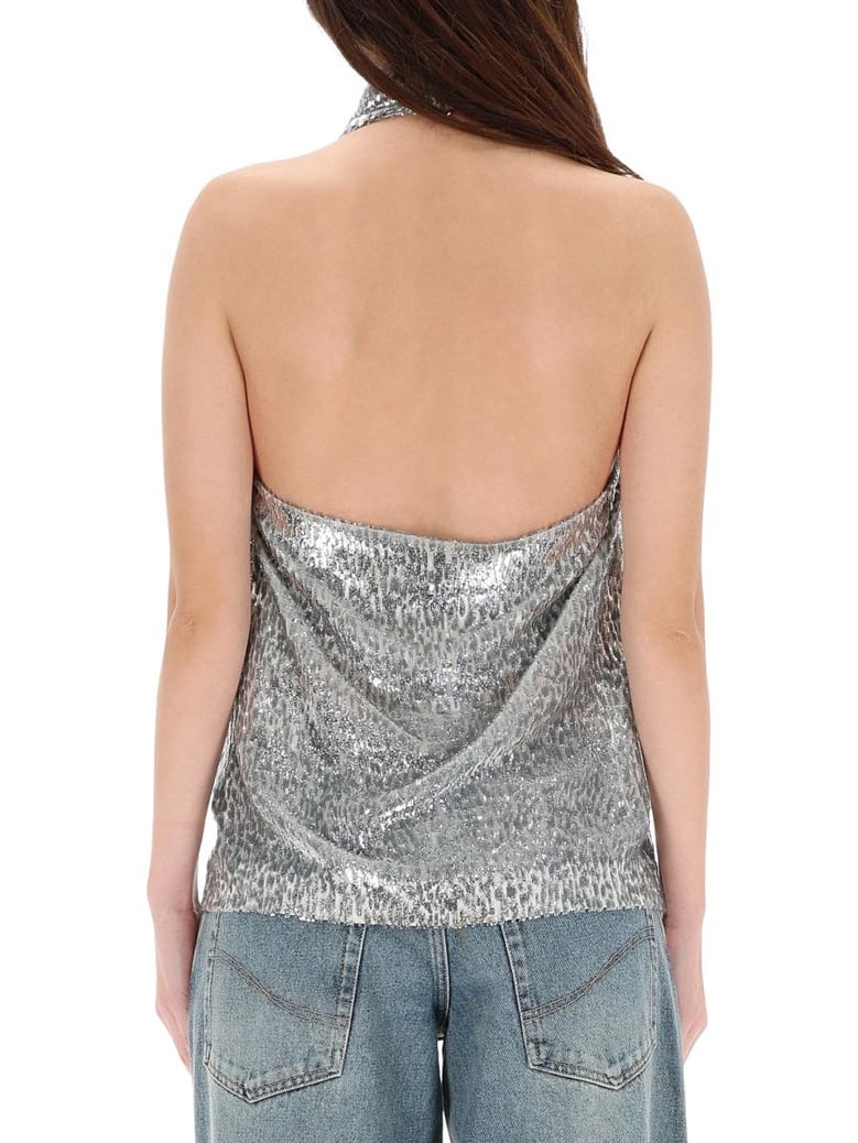 silver metalized polyester silk by Selfnex