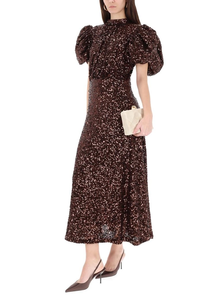 brown recycled polyester dress by Selfnex