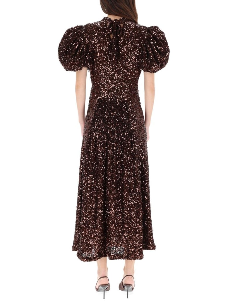 brown recycled polyester dress by Selfnex