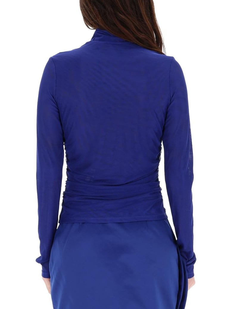 blue recycled polyester top by Selfnex