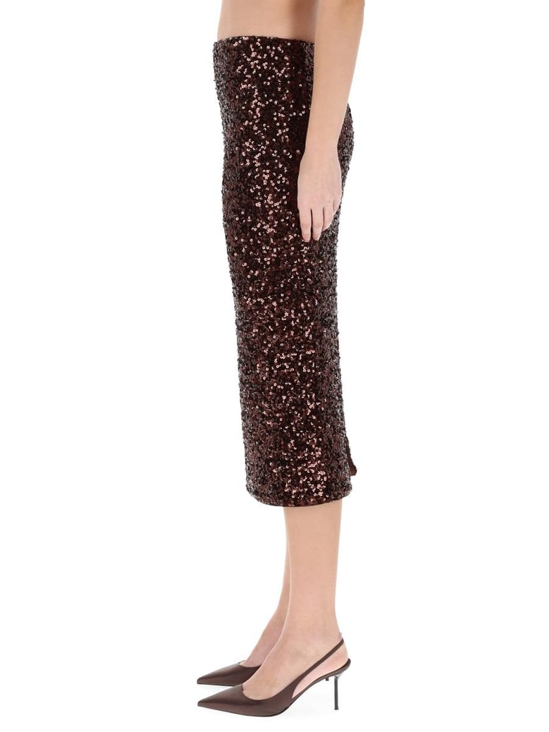 brown recycled polyester skirt by Selfnex