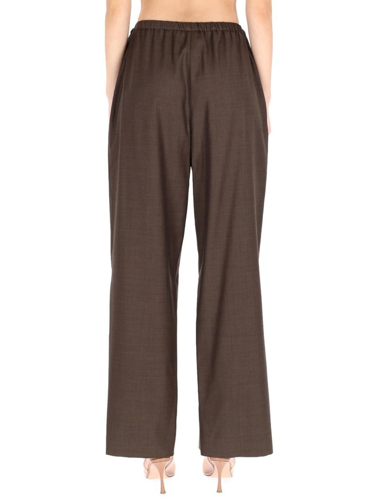 brown virgin wool trousers by Selfnex