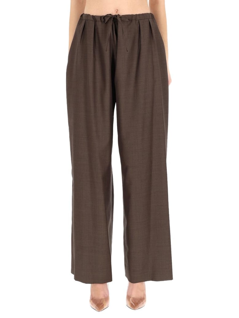 brown virgin wool trousers by Selfnex