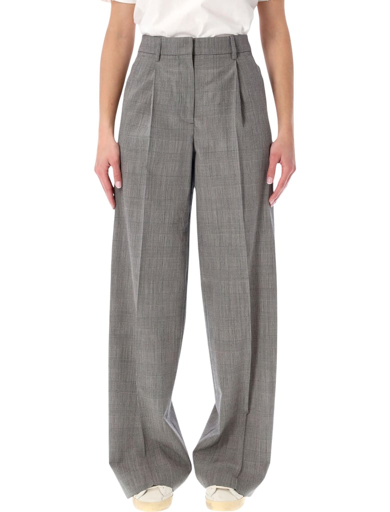 golden goose grey prince-of-wales oversize trousers by Selfnex