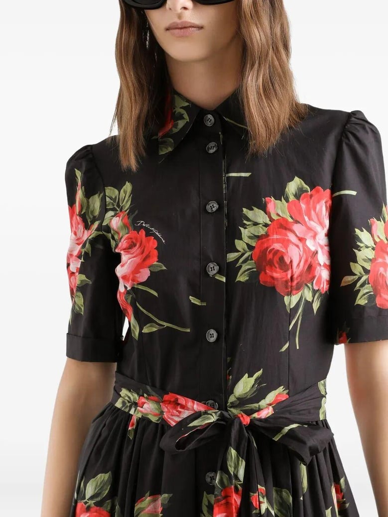 roses bouquet print midi dress by Selfnex