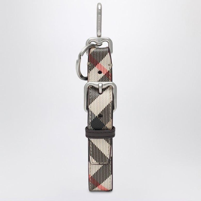 beige check keychain by Selfnex