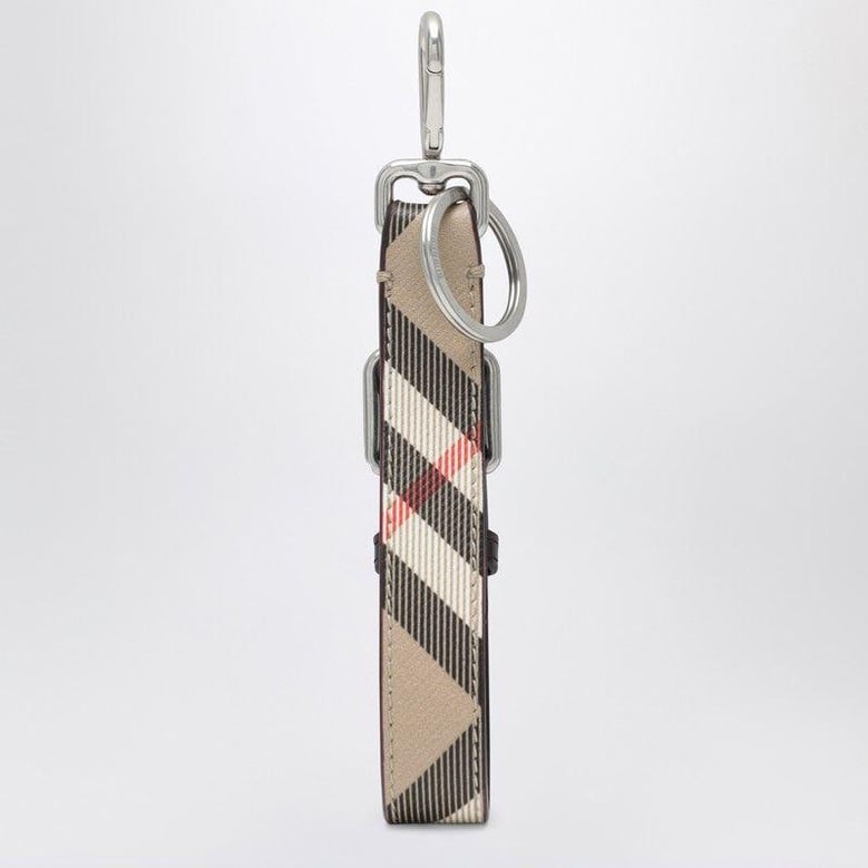beige check keychain by Selfnex