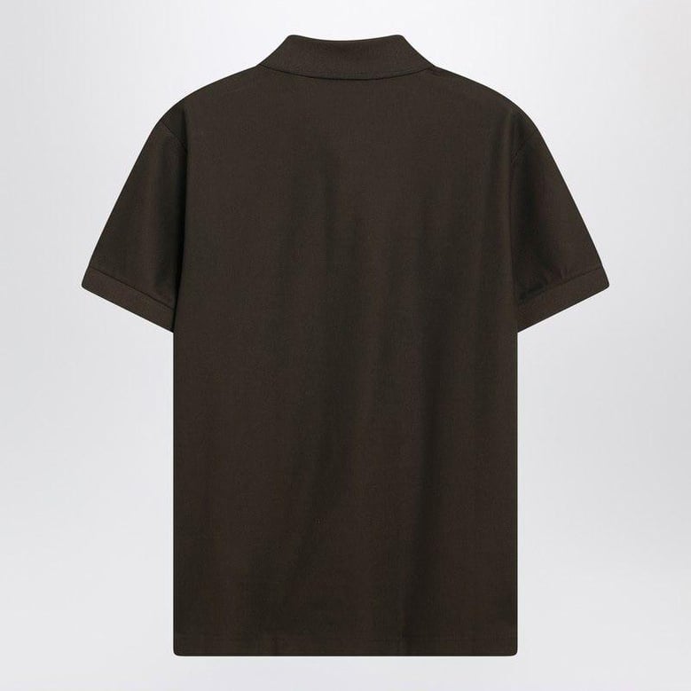 dark green cotton polo shirt with ekd by Selfnex