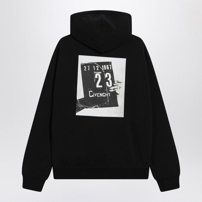 black couture seam sweatshirt with clapperboard print by Selfnex