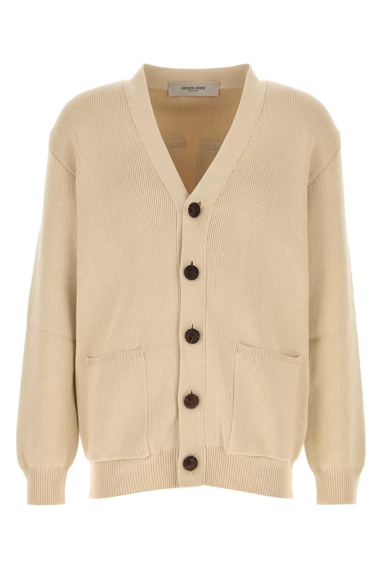 beige cottonblend cardigan by Selfnex