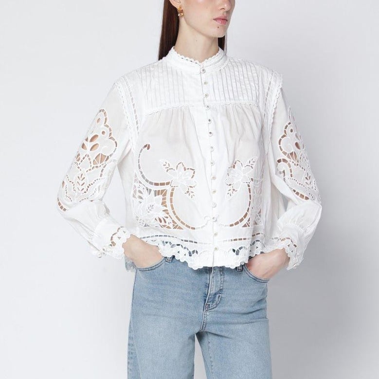 richelieu white cotton blouse by Selfnex