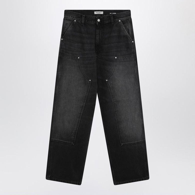 brandon double knee pants in black by Selfnex